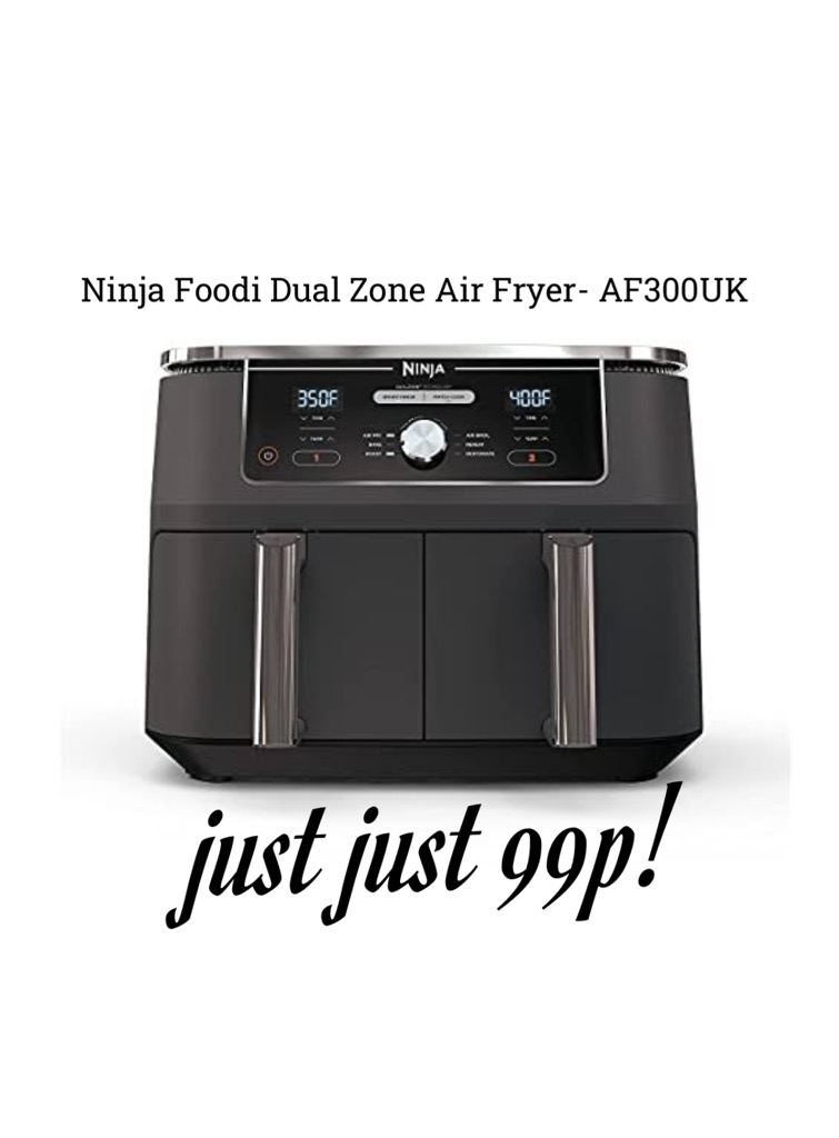Ninja Foodi AF300UK Dual Zone Air Fryer, 7.6L – William George